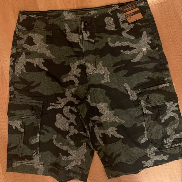 roebuck Shorts Nwt Mens Camo Cargo Shorts Sz 38 Waist Black Gray